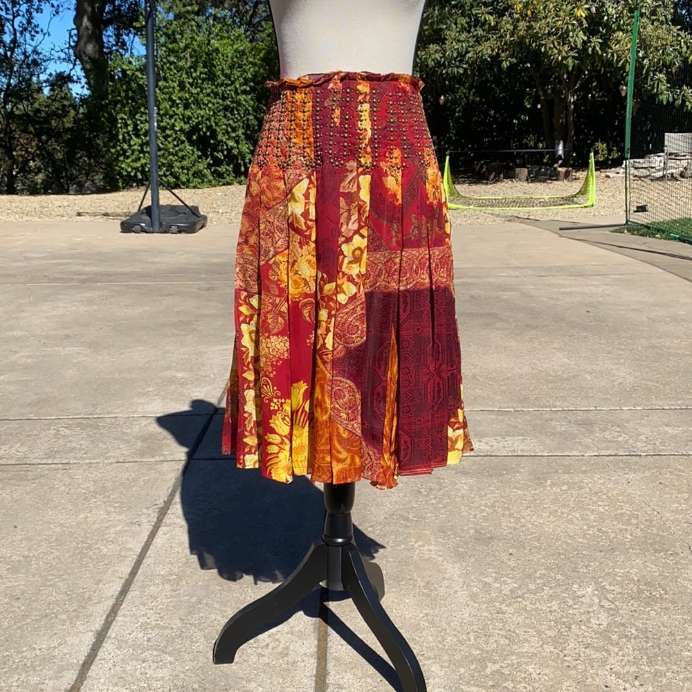 Roberto Cavalli Silk Midi Skirt